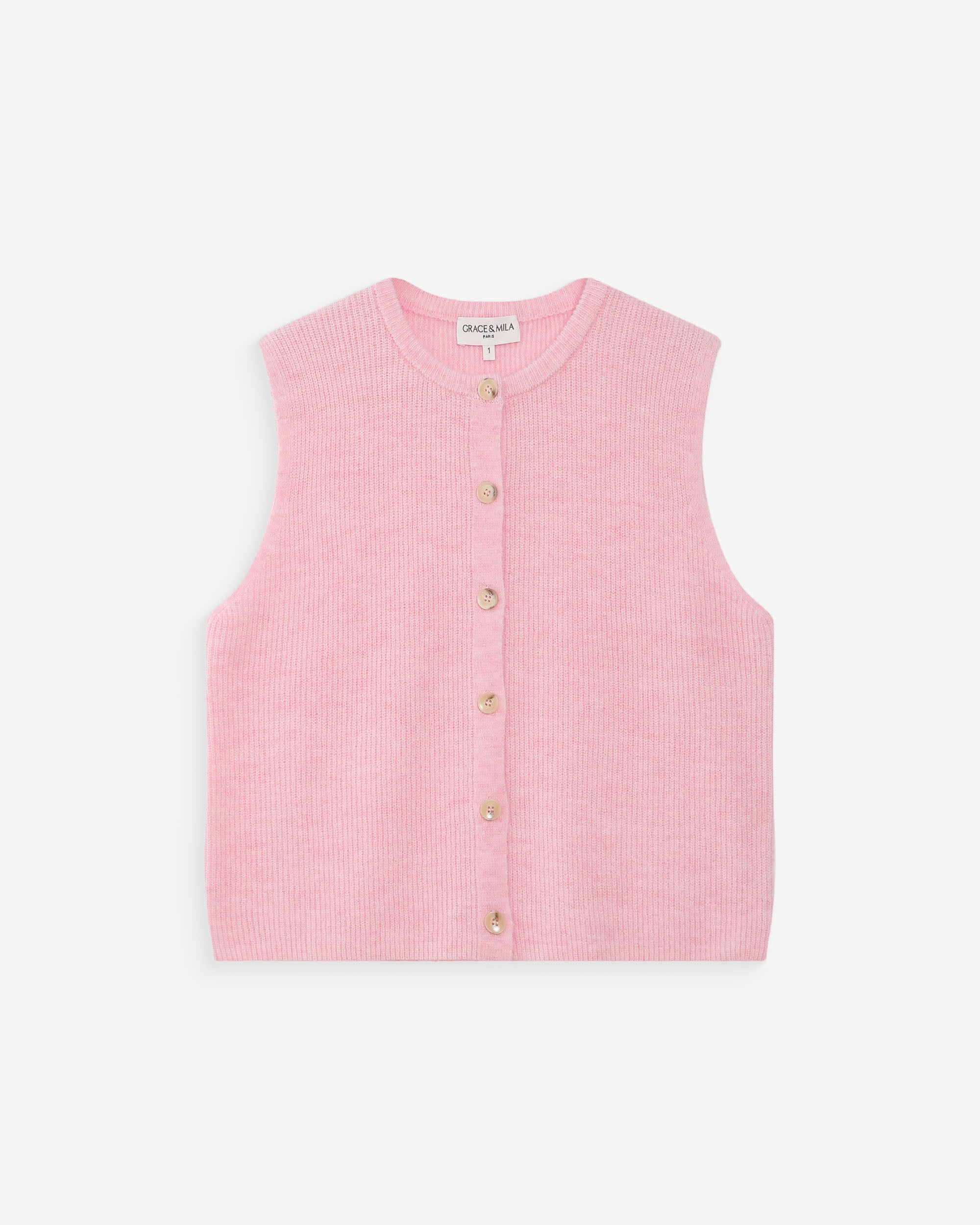 Cardigan sans manches rose Vollando