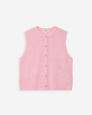 Cardigan sans manches rose Vollando