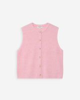Cárdigan de punto texturizado sin mangas rose Vollando