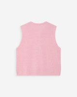 Cárdigan de punto texturizado sin mangas rose Vollando