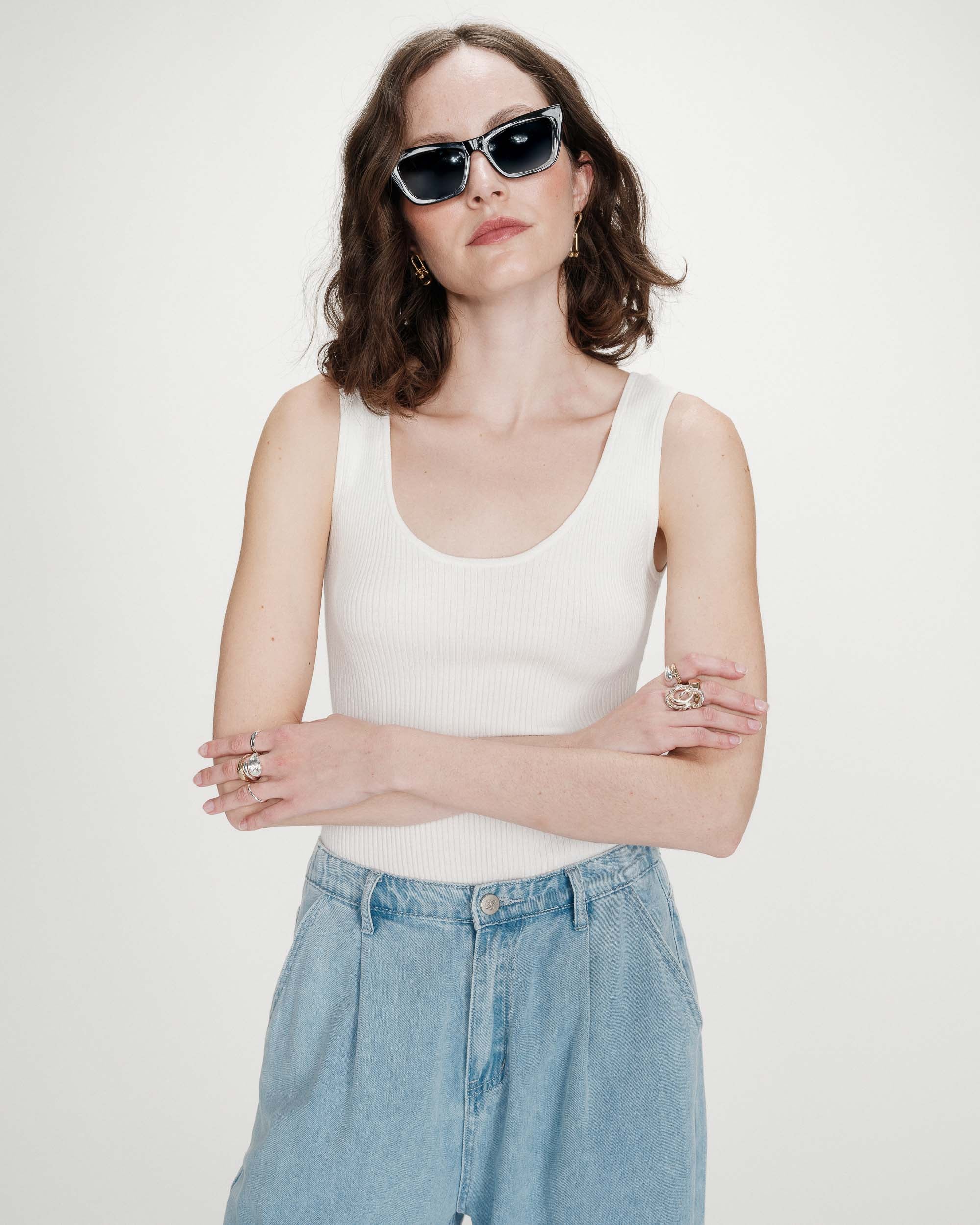 Body en maille fine ivoire Velmondo