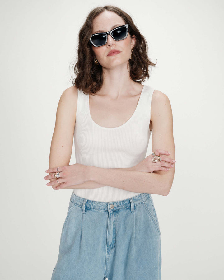 Body en maille fine ivoire Velmondo