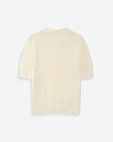 Polo en fine maille ecru Vathi