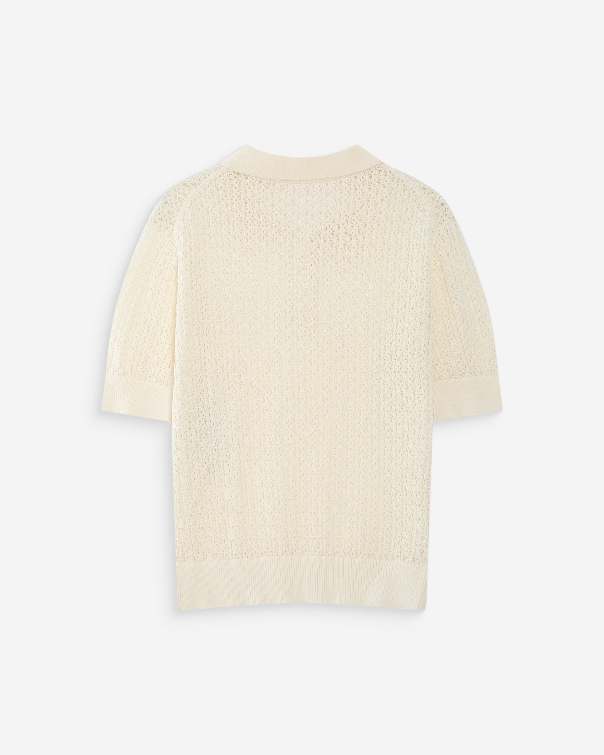 Polo en fine maille ecru Vathi