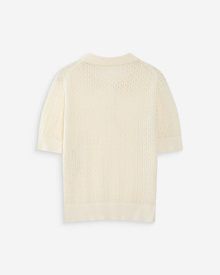 Polo en fine maille ecru Vathi