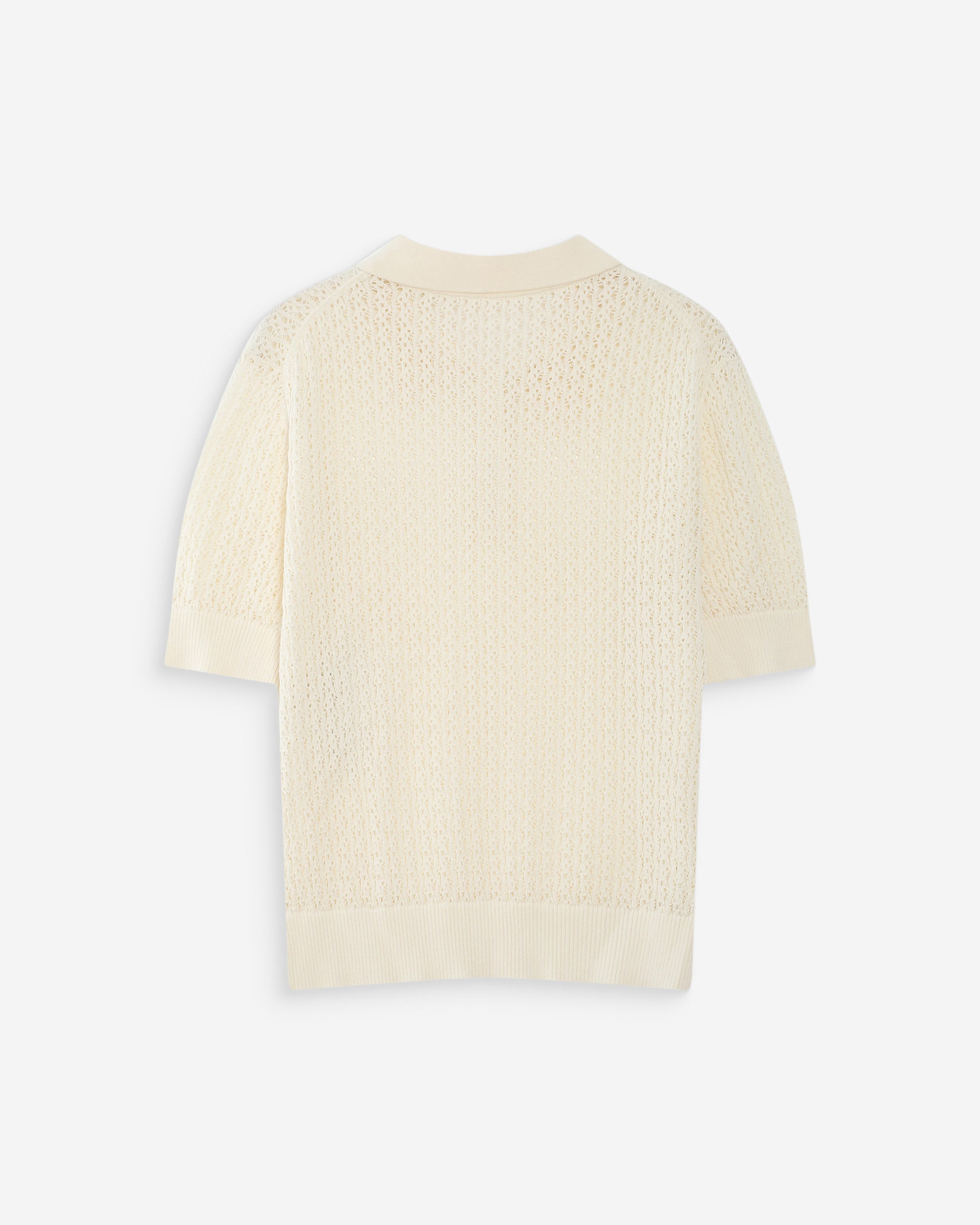 Polo en fine maille ecru Vathi