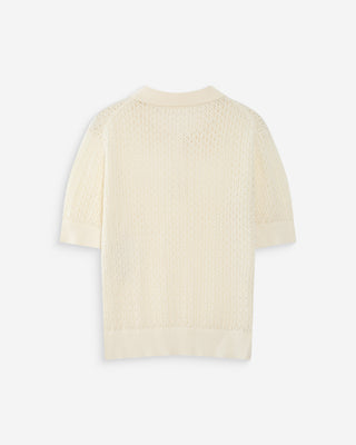 Polo de punto fino ecru Vathi