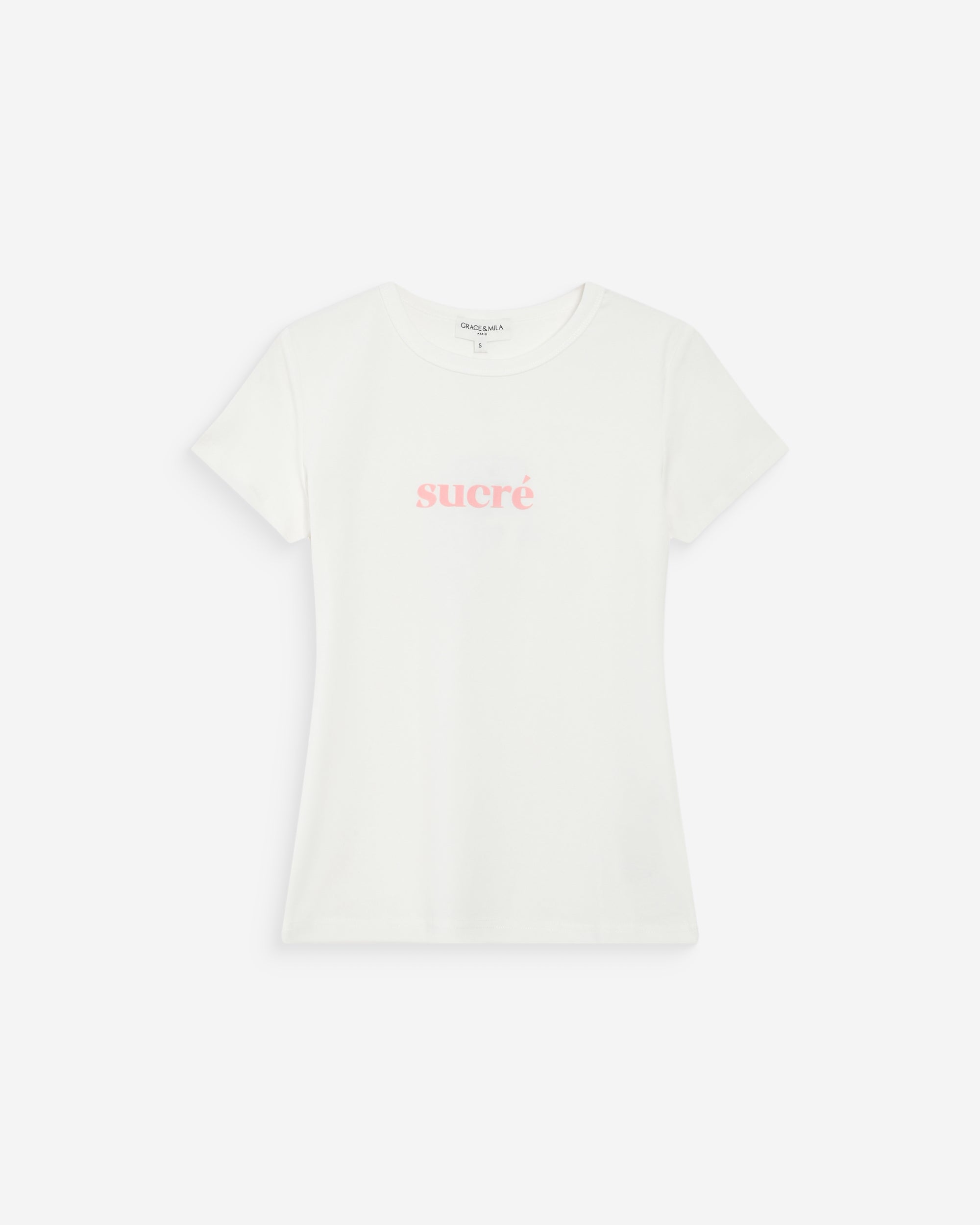 T-shirt à message imprimé ivoire Vigee