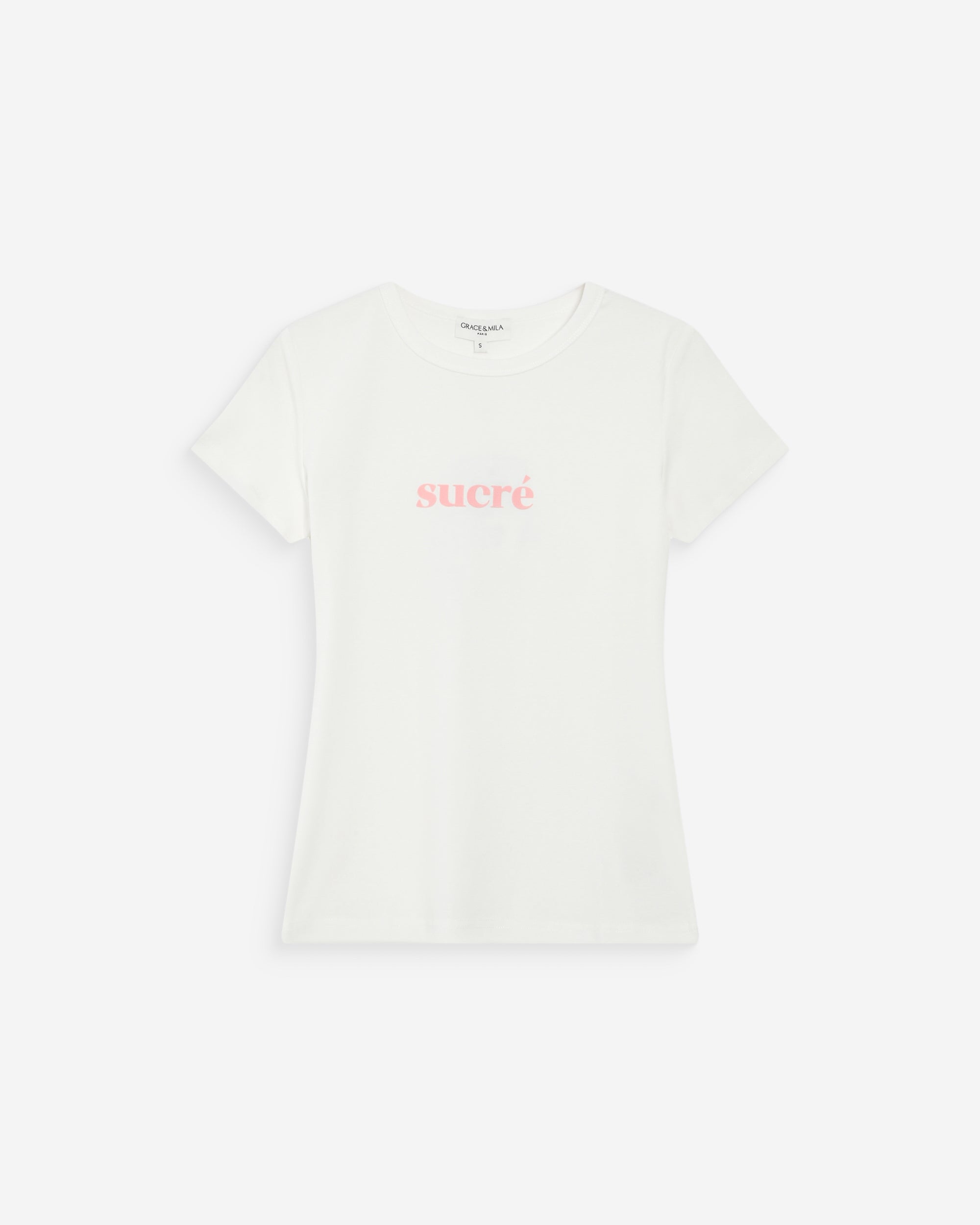 Camiseta de algodón con mensaje ivoire Vigee