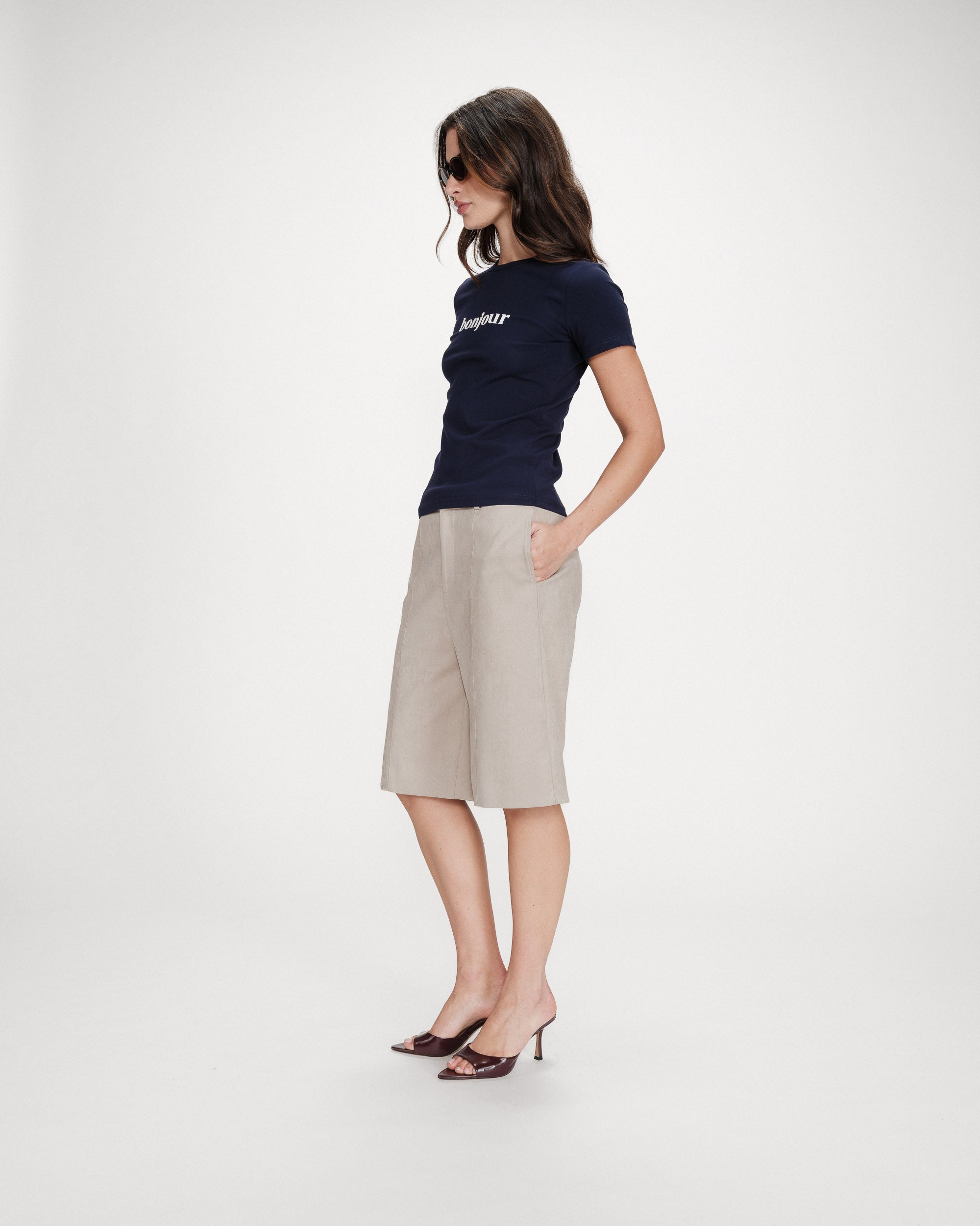 Camiseta de algodón con mensaje marine Vigee