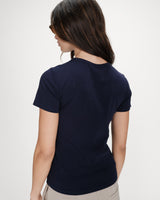 T-shirt à message imprimé marine Vigee