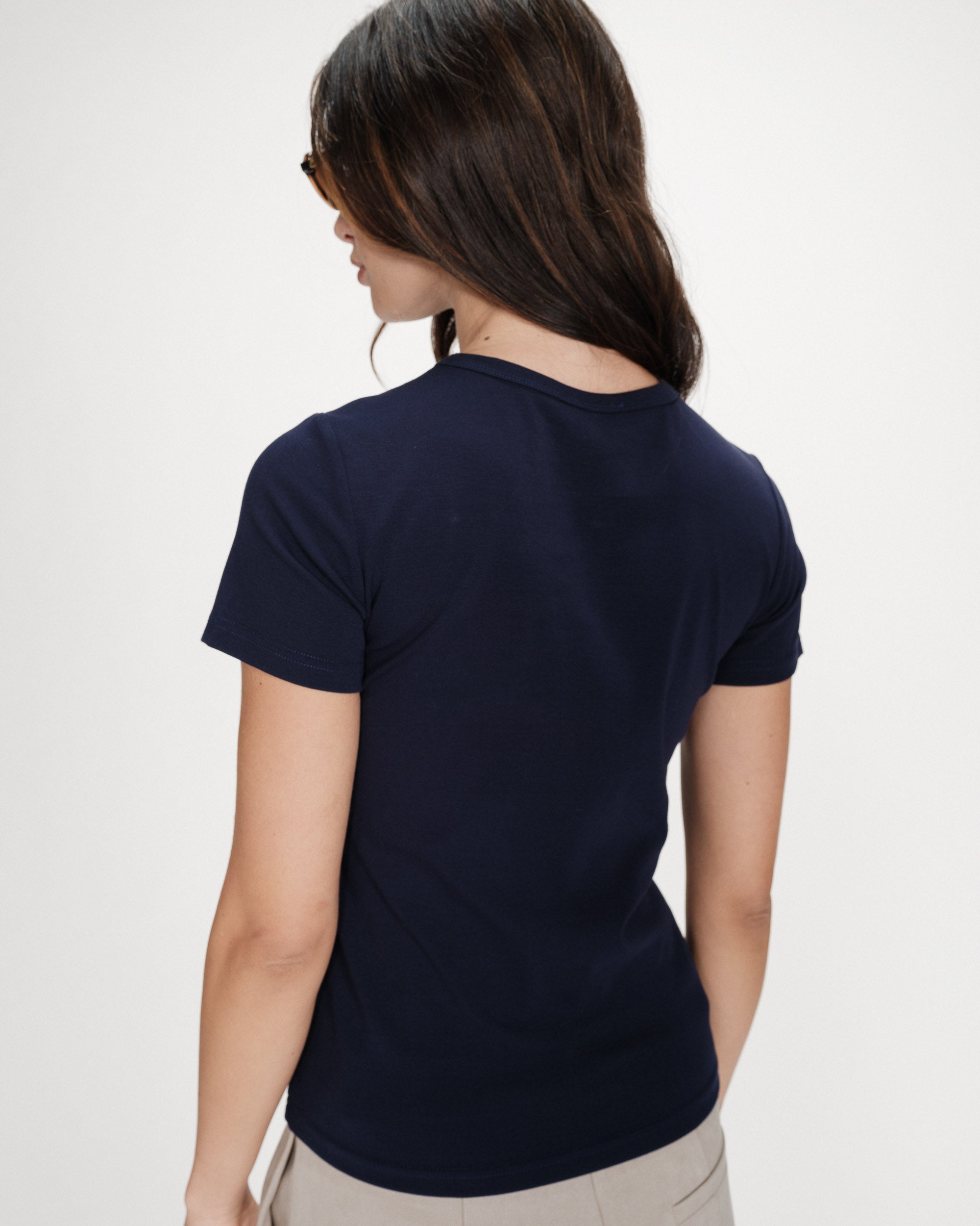 T-shirt à message imprimé marine Vigee