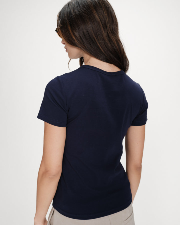 Camiseta de algodón con mensaje marine Vigee