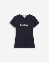 T-shirt à message imprimé marine Vigee