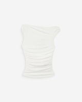 Top drapé asymétrique ivoire Vodia