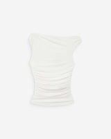 Top drapeado asimétrico ivoire Vodia