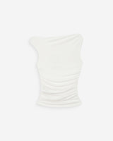 Top drapé asymétrique ivoire Vodia
