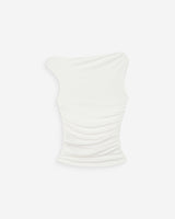 Top drapeado asimétrico ivoire Vodia