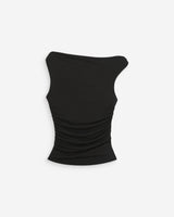 Top drapé asymétrique noir Vodia
