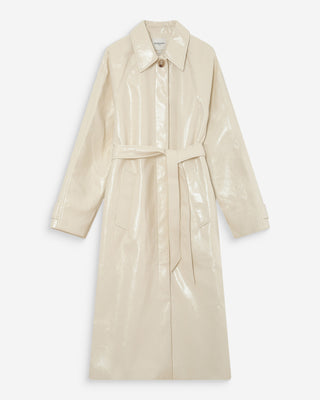 Trench-coat en vinyle vanille Velours