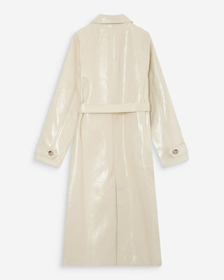 Trench-coat en vinyle vanille Velours