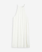 Robe courte plissée à encolure américaine ivoire Wilona