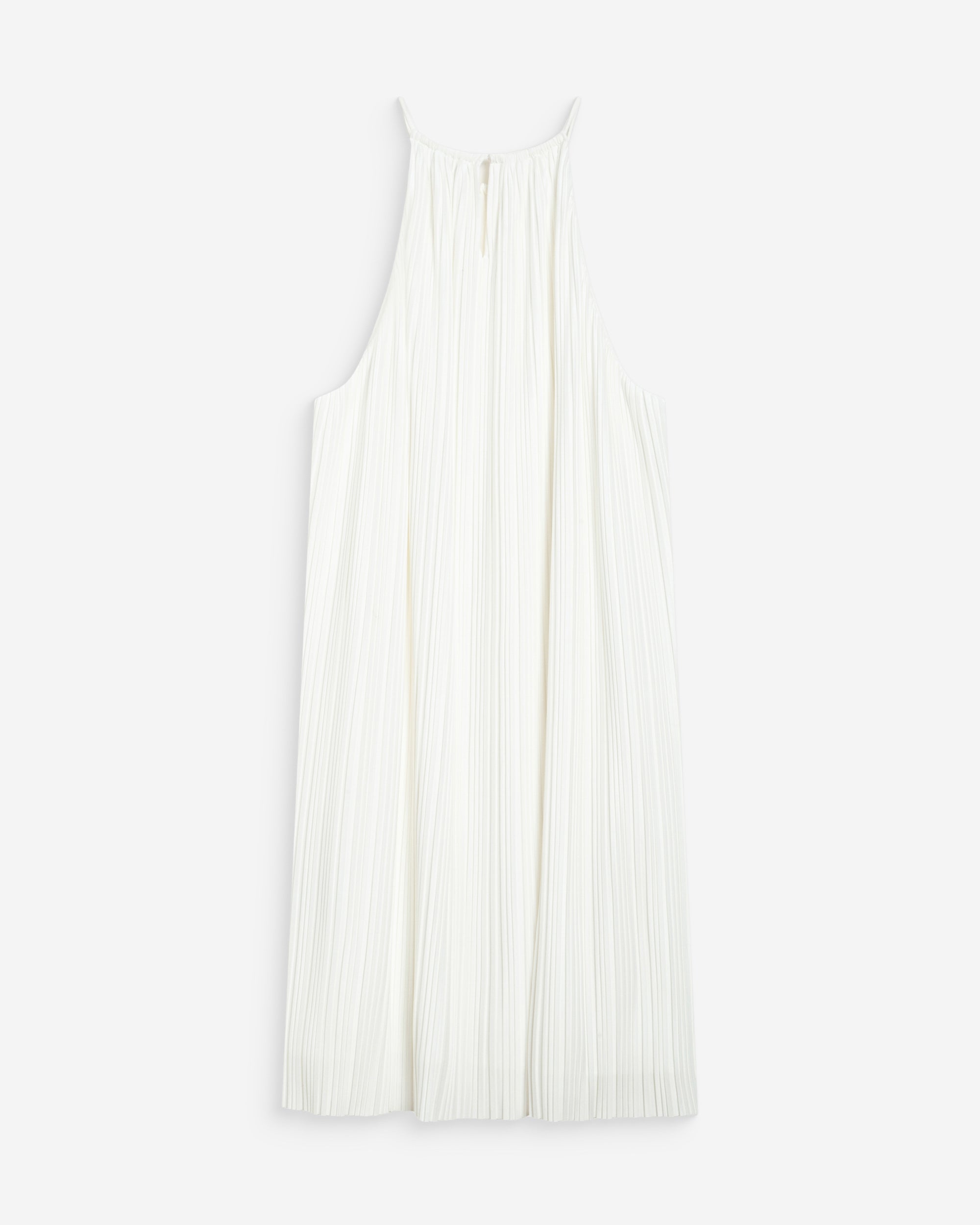 Robe courte plissée à encolure américaine ivoire Wilona