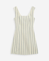 Striped short square-neck dress with open back rayure Wexana