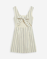 Striped short square-neck dress with open back rayure Wexana