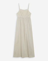 Robe longue rayée dos nu à fines bretelles sable Wyna