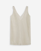 Vestido corto de lino con escote en V sable Wynette