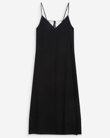 Vestido largo de lino escote V noir Wendra