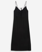 Vestido largo de lino escote V noir Wendra