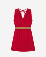 Robe courte en gaze de coton ceinturée fuchsia Wrenna