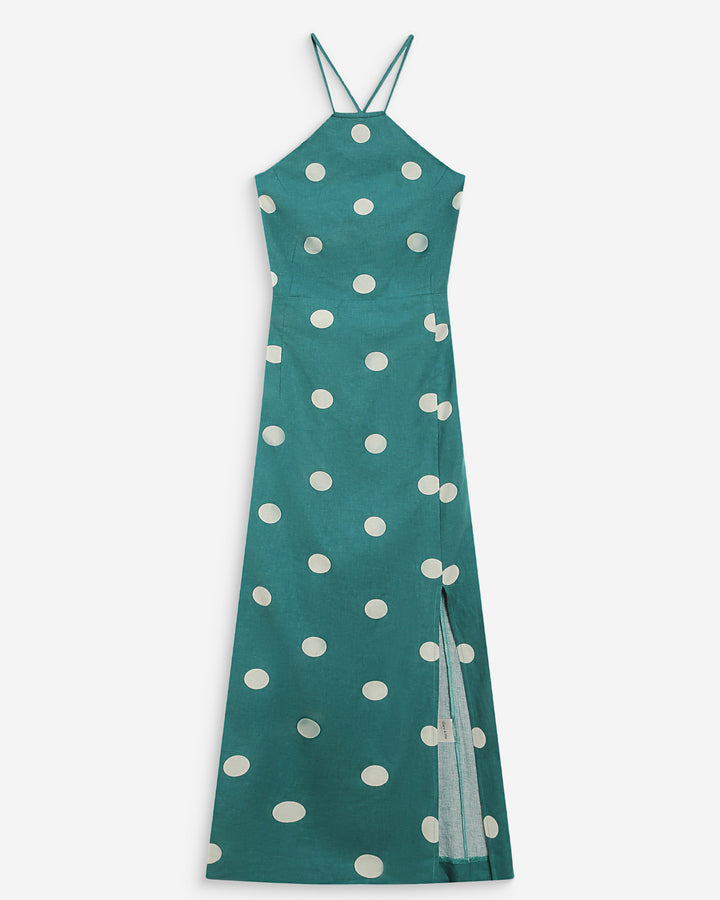 Open back long dress with polka dots Grace & Mila Open back long dress with polka dots Grace & Mila