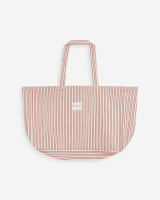 Tote bag grande de algodón a rayas rouge Wanda