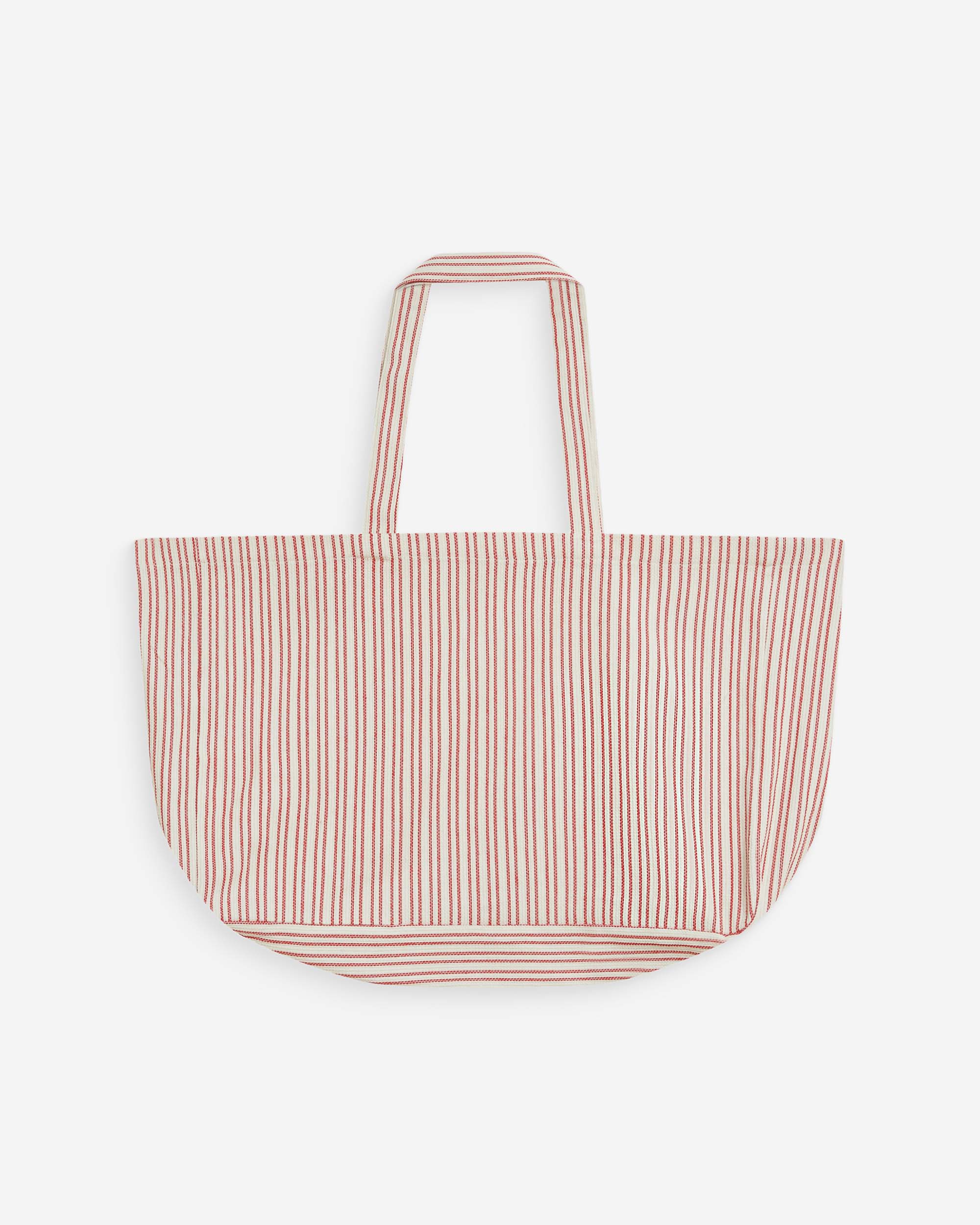 Tote bag grande de algodón a rayas rouge Wanda