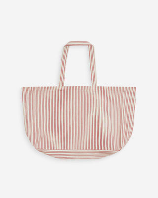 Tote bag grande de algodón a rayas rouge Wanda