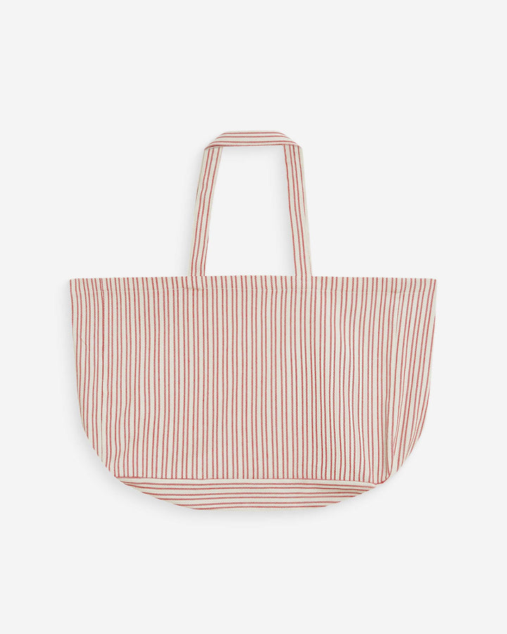 Tote bag grande de algodón a rayas rouge Wanda