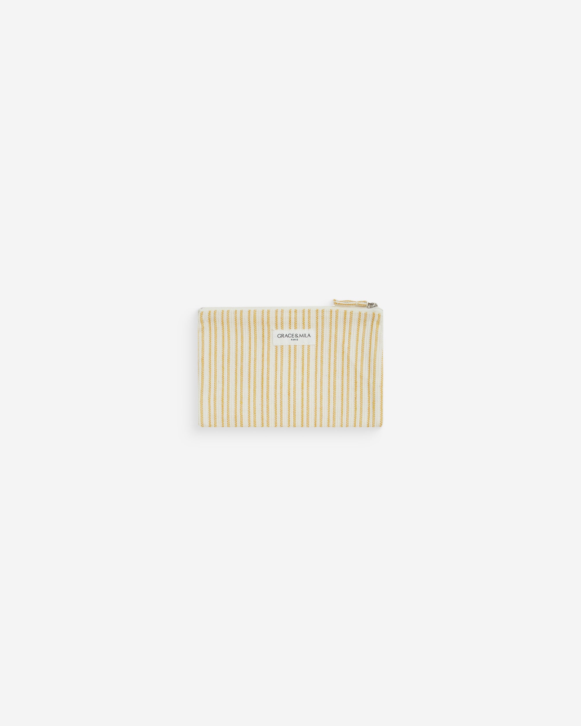 Pochette de algodón a rayas con cremallera jaune Wilene