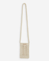 Pochette bandoulière de téléphone en crochet ecru Walt