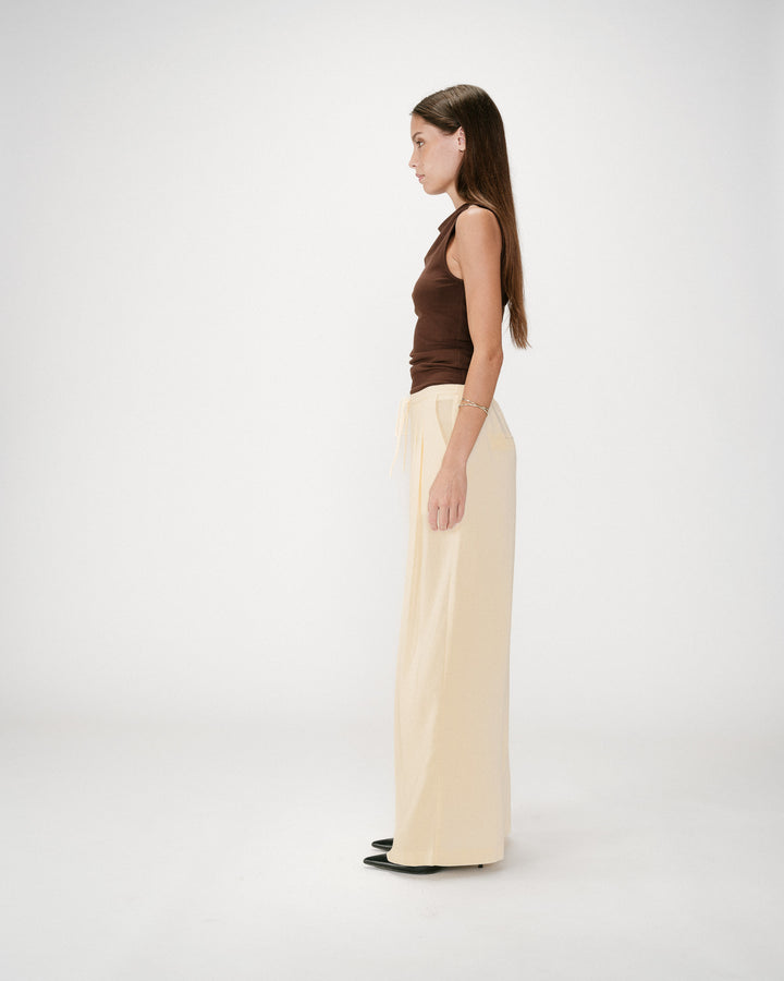 Pantalón de sastre de lino jaune Wally