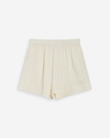 Short amplio de gasa de algodón tiro alto ecru Wasabi