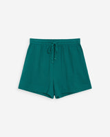 Short amplio de gasa de algodón tiro alto emeraude Wasabi