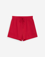 High-waisted cotton gauze wide shorts fuchsia Wasabi