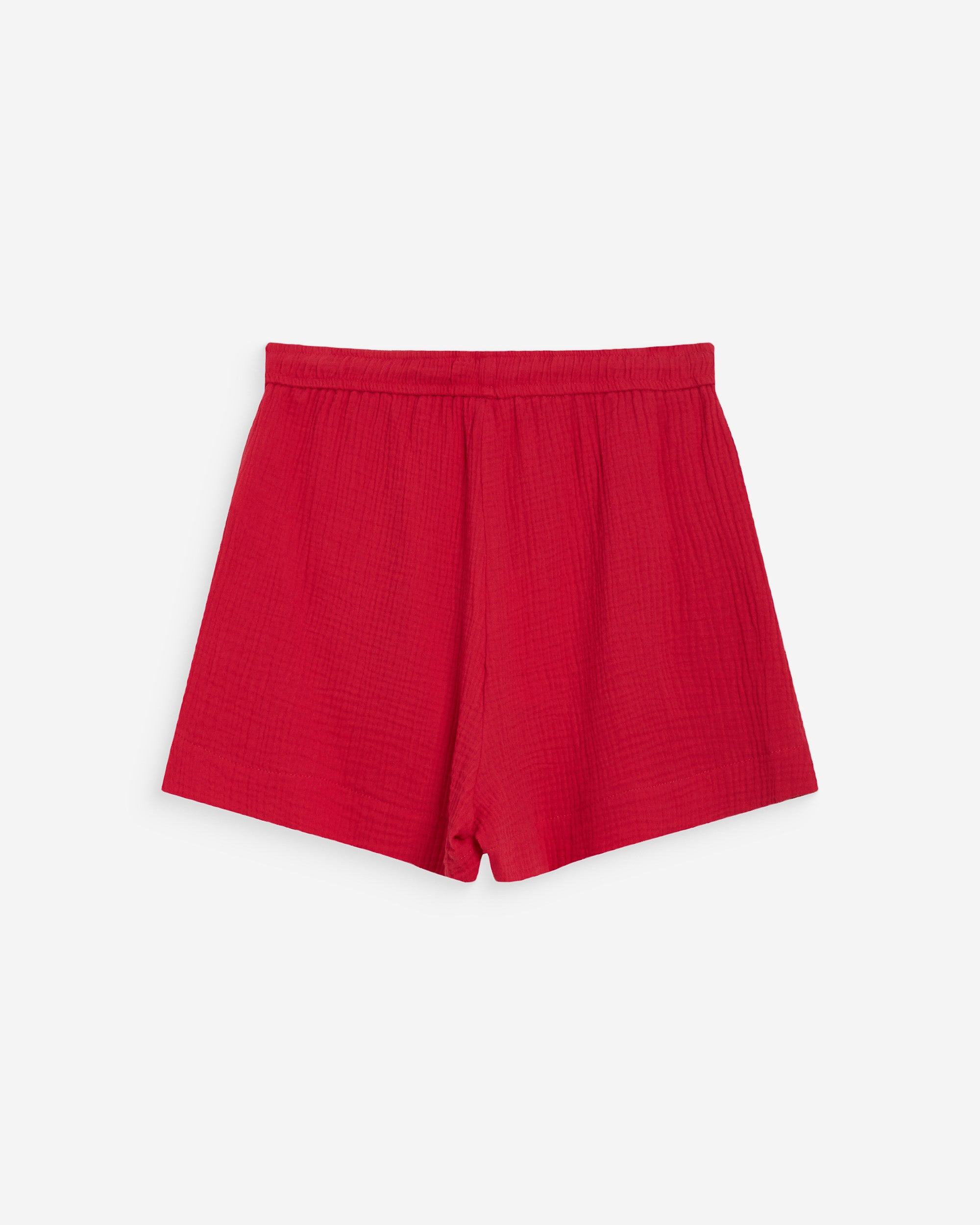 High-waisted cotton gauze wide shorts fuchsia Wasabi