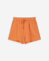 High-waisted cotton gauze wide shorts orange Wasabi