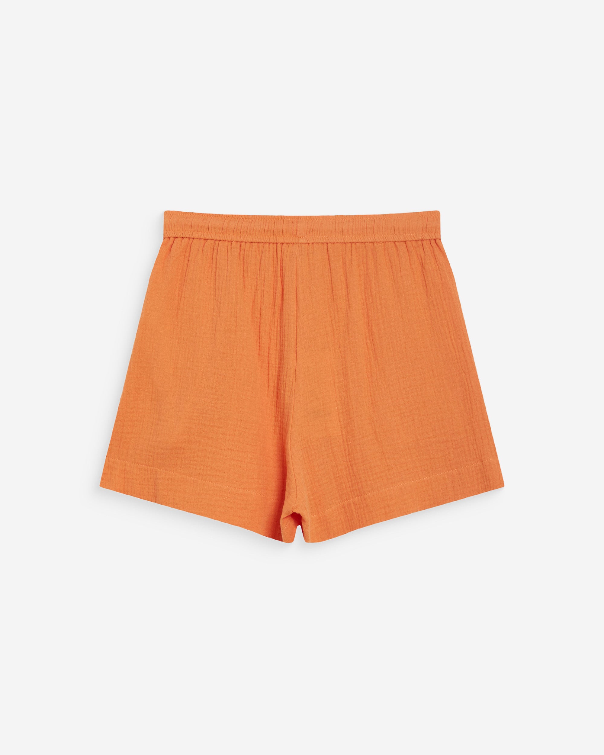 High-waisted cotton gauze wide shorts orange Wasabi