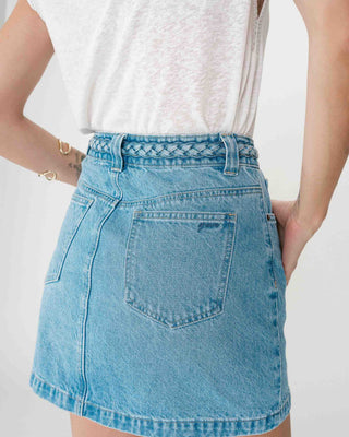 Falda corta vaquera tiro alto lightblue Whitney