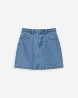 Falda corta vaquera tiro alto lightblue Whitney